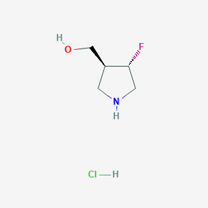 molecular formula C5H11ClFNO B2520884 rac-[(3r,4r)-4-fluoropyrrolidin-3-yl]methanol hydrochloride CAS No. 2173998-82-6