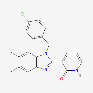 3-[1-(4-chlorobenzyl)-5,6-dimethyl-1H-1,3-benzimidazol-2-yl]-2(1H)-pyridinone