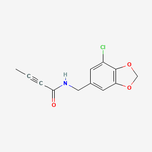 molecular formula C12H10ClNO3 B2520894 N-[(7-Chloro-1,3-benzodioxol-5-yl)methyl]but-2-ynamide CAS No. 2411236-65-0
