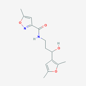 molecular formula C14H18N2O4 B2520918 N-[3-(2,5-DIMETHYLFURAN-3-YL)-3-HYDROXYPROPYL]-5-METHYL-1,2-OXAZOLE-3-CARBOXAMIDE CAS No. 1421484-81-2