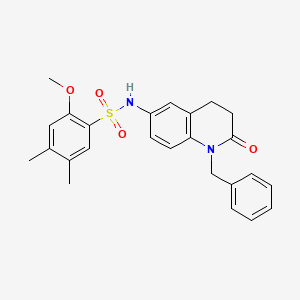 molecular formula C25H26N2O4S B2520920 N-(1-benzyl-2-oxo-1,2,3,4-tetrahydroquinolin-6-yl)-2-methoxy-4,5-dimethylbenzene-1-sulfonamide CAS No. 951573-02-7