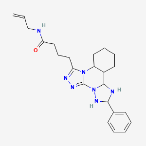 4-{9-phenyl-2,4,5,7,8,10-hexaazatetracyclo[10.4.0.0^{2,6}.0^{7,11}]hexadeca-1(16),3,5,8,10,12,14-heptaen-3-yl}-N-(prop-2-en-1-yl)butanamide