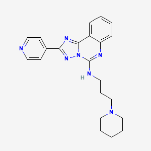 molecular formula C22H25N7 B2520928 N-[3-(piperidin-1-yl)propyl]-2-(pyridin-4-yl)-[1,2,4]triazolo[1,5-c]quinazolin-5-amine CAS No. 902945-64-6