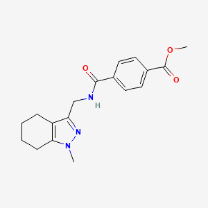 molecular formula C18H21N3O3 B2520930 methyl 4-(((1-methyl-4,5,6,7-tetrahydro-1H-indazol-3-yl)methyl)carbamoyl)benzoate CAS No. 1448066-11-2