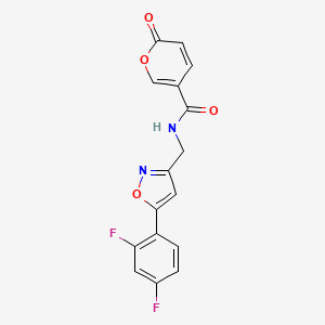 N-((5-(2,4-difluorophenyl)isoxazol-3-yl)methyl)-2-oxo-2H-pyran-5-carboxamide