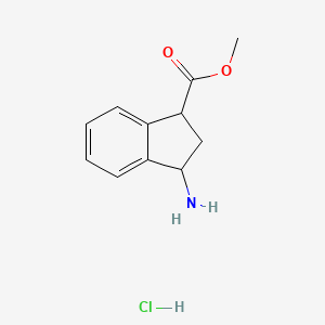 molecular formula C11H14ClNO2 B2520953 methyl 3-amino-2,3-dihydro-1H-indene-1-carboxylate hydrochloride CAS No. 1461708-99-5