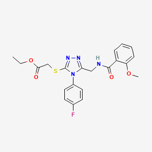 ethyl 2-((4-(4-fluorophenyl)-5-((2-methoxybenzamido)methyl)-4H-1,2,4-triazol-3-yl)thio)acetate