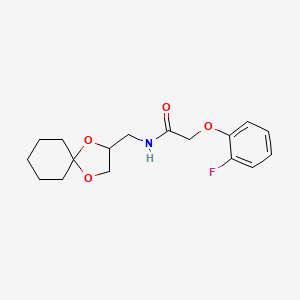 molecular formula C17H22FNO4 B2520956 N-({1,4-dioxaspiro[4.5]decan-2-yl}methyl)-2-(2-fluorophenoxy)acetamide CAS No. 1211414-24-2
