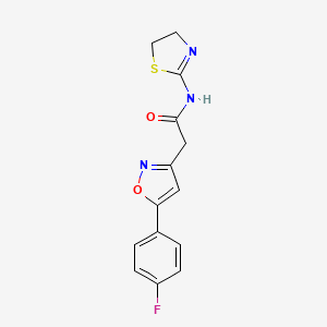 N-(4,5-dihydrothiazol-2-yl)-2-(5-(4-fluorophenyl)isoxazol-3-yl)acetamide