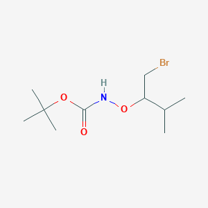 molecular formula C10H20BrNO3 B2520984 tert-Butyl N-[(1-bromo-3-methylbutan-2-yl)oxy]carbamate CAS No. 1909325-77-4