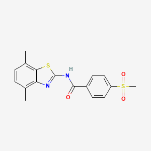 molecular formula C17H16N2O3S2 B2520986 N-(4,7-dimethylbenzo[d]thiazol-2-yl)-4-(methylsulfonyl)benzamide CAS No. 896352-61-7
