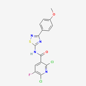 2,6-dichloro-5-fluoro-N-[3-(4-methoxyphenyl)-1,2,4-thiadiazol-5-yl]pyridine-3-carboxamide