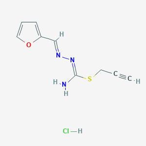 {[Amino(prop-2-yn-1-ylsulfanyl)methylidene]amino}[(furan-2-yl)methylidene]amine hydrochloride