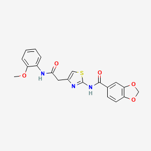 N-(4-(2-((2-methoxyphenyl)amino)-2-oxoethyl)thiazol-2-yl)benzo[d][1,3]dioxole-5-carboxamide