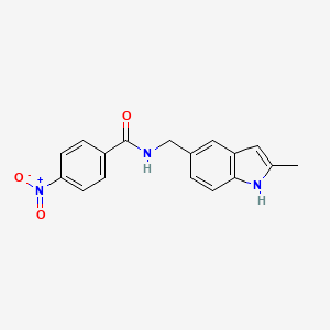 molecular formula C17H15N3O3 B2521003 N-[(2-methyl-1H-indol-5-yl)methyl]-4-nitrobenzamide CAS No. 852136-54-0