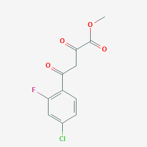 molecular formula C11H8ClFO4 B2521013 Methyl 4-(4-chloro-2-fluorophenyl)-2,4-dioxobutanoate CAS No. 2411255-85-9