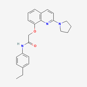 molecular formula C23H25N3O2 B2521020 N-(4-ethylphenyl)-2-((2-(pyrrolidin-1-yl)quinolin-8-yl)oxy)acetamide CAS No. 921537-74-8