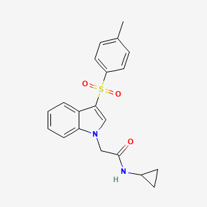 molecular formula C20H20N2O3S B2521032 N-cyclopropyl-2-(3-tosyl-1H-indol-1-yl)acetamide CAS No. 946306-43-0
