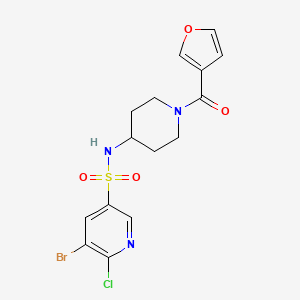 5-bromo-6-chloro-N-[1-(furan-3-carbonyl)piperidin-4-yl]pyridine-3-sulfonamide