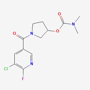 molecular formula C13H15ClFN3O3 B2521042 [1-(5-Chloro-6-fluoropyridine-3-carbonyl)pyrrolidin-3-yl] N,N-dimethylcarbamate CAS No. 2224401-76-5