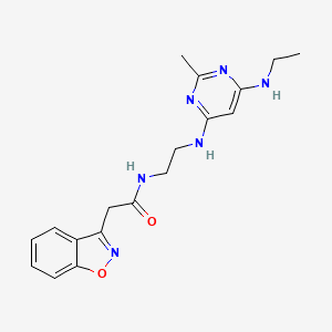 2-(benzo[d]isoxazol-3-yl)-N-(2-((6-(ethylamino)-2-methylpyrimidin-4-yl)amino)ethyl)acetamide