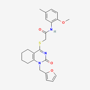 2-((1-(furan-2-ylmethyl)-2-oxo-1,2,5,6,7,8-hexahydroquinazolin-4-yl)thio)-N-(2-methoxy-5-methylphenyl)acetamide