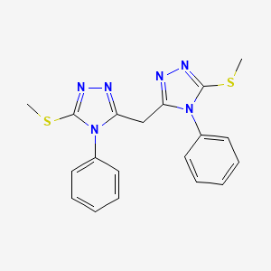 molecular formula C19H18N6S2 B2521058 bis(5-(methylthio)-4-phenyl-4H-1,2,4-triazol-3-yl)methane CAS No. 21776-82-9