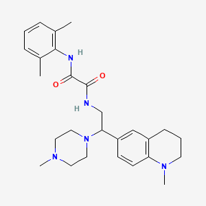 molecular formula C27H37N5O2 B2521067 N-(2,6-dimethylphenyl)-N'-[2-(1-methyl-1,2,3,4-tetrahydroquinolin-6-yl)-2-(4-methylpiperazin-1-yl)ethyl]ethanediamide CAS No. 922091-74-5