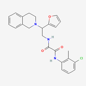 molecular formula C24H24ClN3O3 B2521107 N-(3-chloro-2-methylphenyl)-N'-[2-(furan-2-yl)-2-(1,2,3,4-tetrahydroisoquinolin-2-yl)ethyl]ethanediamide CAS No. 898433-35-7