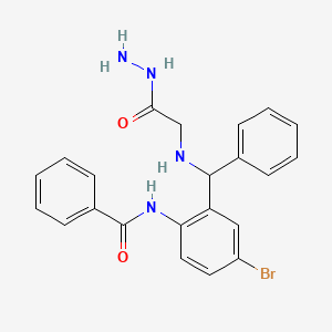 molecular formula C22H21BrN4O2 B2521133 N-(4-bromo-2-(((2-hydrazinyl-2-oxoethyl)amino)(phenyl)methyl)phenyl)benzamide CAS No. 328540-98-3