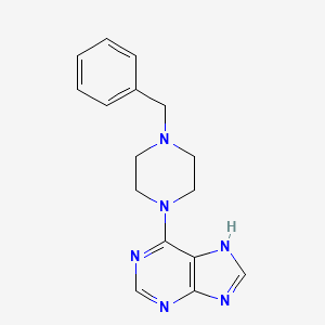 molecular formula C16H18N6 B2521172 6-(4-benzylpiperazin-1-yl)-7H-purine CAS No. 537667-20-2