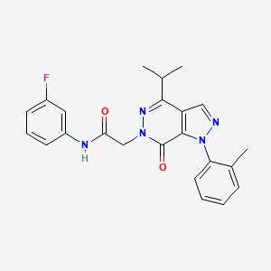 molecular formula C23H22FN5O2 B2521185 N-(3-fluorophenyl)-2-[1-(2-methylphenyl)-7-oxo-4-(propan-2-yl)-1H,6H,7H-pyrazolo[3,4-d]pyridazin-6-yl]acetamide CAS No. 946379-34-6