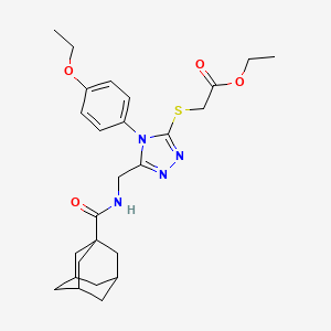 molecular formula C26H34N4O4S B2521222 ethyl 2-[(5-{[(adamantan-1-yl)formamido]methyl}-4-(4-ethoxyphenyl)-4H-1,2,4-triazol-3-yl)sulfanyl]acetate CAS No. 477302-90-2