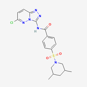 molecular formula C19H21ClN6O3S B2521257 N-{6-chloro-[1,2,4]triazolo[4,3-b]pyridazin-3-yl}-4-[(3,5-dimethylpiperidin-1-yl)sulfonyl]benzamide CAS No. 1090847-09-8