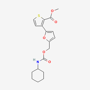 molecular formula C18H21NO5S B2521264 Methyl 3-[5-({[(cyclohexylamino)carbonyl]oxy}methyl)-2-furyl]-2-thiophenecarboxylate CAS No. 320417-78-5
