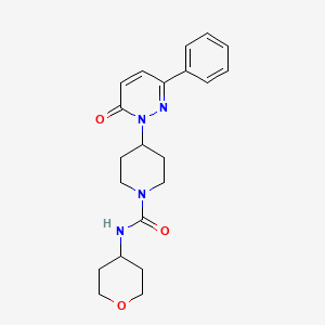 molecular formula C21H26N4O3 B2521318 N-(oxan-4-yl)-4-(6-oxo-3-phenyl-1,6-dihydropyridazin-1-yl)piperidine-1-carboxamide CAS No. 2380010-85-3