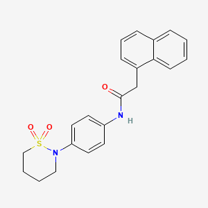 molecular formula C22H22N2O3S B2521336 N-[4-(1,1-dioxo-1lambda6,2-thiazinan-2-yl)phenyl]-2-(naphthalen-1-yl)acetamide CAS No. 899731-77-2
