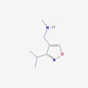 molecular formula C8H14N2O B2521354 methyl({[3-(propan-2-yl)-1,2-oxazol-4-yl]methyl})amine CAS No. 1525566-13-5