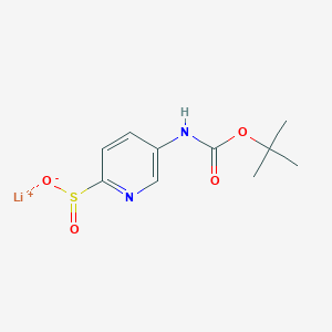 molecular formula C10H13LiN2O4S B2521360 Lithium(1+) ion 5-{[(tert-butoxy)carbonyl]amino}pyridine-2-sulfinate CAS No. 2172496-82-9