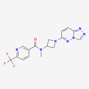 molecular formula C16H14F3N7O B2521368 N-methyl-N-(1-{[1,2,4]triazolo[4,3-b]pyridazin-6-yl}azetidin-3-yl)-6-(trifluoromethyl)pyridine-3-carboxamide CAS No. 2197580-60-0