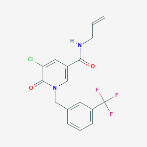 molecular formula C17H14ClF3N2O2 B2521374 N-allyl-5-chloro-6-oxo-1-[3-(trifluoromethyl)benzyl]-1,6-dihydro-3-pyridinecarboxamide CAS No. 339024-27-0