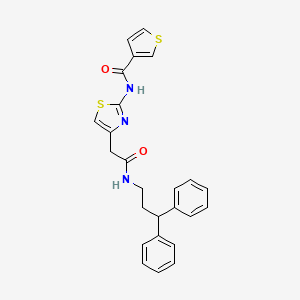 molecular formula C25H23N3O2S2 B2521380 N-(4-(2-((3,3-diphenylpropyl)amino)-2-oxoethyl)thiazol-2-yl)thiophene-3-carboxamide CAS No. 1209807-84-0