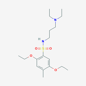 molecular formula C18H32N2O4S B2521407 N-[3-(diethylamino)propyl]-2,5-diethoxy-4-methylbenzene-1-sulfonamide CAS No. 1374682-75-3