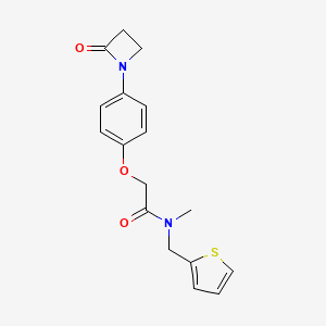 molecular formula C17H18N2O3S B2521423 N-methyl-2-[4-(2-oxoazetidin-1-yl)phenoxy]-N-[(thiophen-2-yl)methyl]acetamide CAS No. 2094496-03-2