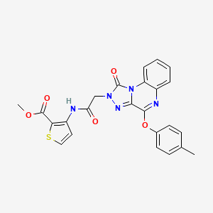 molecular formula C24H19N5O5S B2521428 methyl 3-{2-[4-(4-methylphenoxy)-1-oxo-1H,2H-[1,2,4]triazolo[4,3-a]quinoxalin-2-yl]acetamido}thiophene-2-carboxylate CAS No. 1184996-25-5