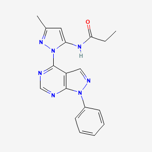 N-(3-methyl-1-(1-phenyl-1H-pyrazolo[3,4-d]pyrimidin-4-yl)-1H-pyrazol-5-yl)propionamide
