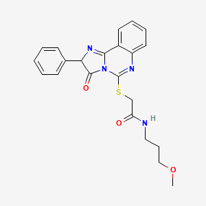 molecular formula C22H22N4O3S B2521560 N-(3-methoxypropyl)-2-({3-oxo-2-phenyl-2H,3H-imidazo[1,2-c]quinazolin-5-yl}sulfanyl)acetamide CAS No. 958563-08-1
