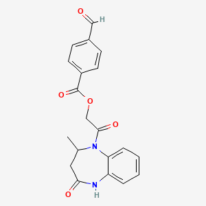 [2-(4-methyl-2-oxo-3,4-dihydro-1H-1,5-benzodiazepin-5-yl)-2-oxoethyl] 4-formylbenzoate