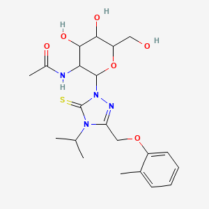 2-[2-(acetylamino)-2-deoxyhexopyranosyl]-5-[(2-methylphenoxy)methyl]-4-(propan-2-yl)-2,4-dihydro-3H-1,2,4-triazole-3-thione