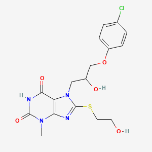 7-(3-(4-chlorophenoxy)-2-hydroxypropyl)-8-((2-hydroxyethyl)thio)-3-methyl-1H-purine-2,6(3H,7H)-dione